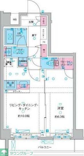 GENOVIA西馬込III(1LDK/4階)の間取り写真