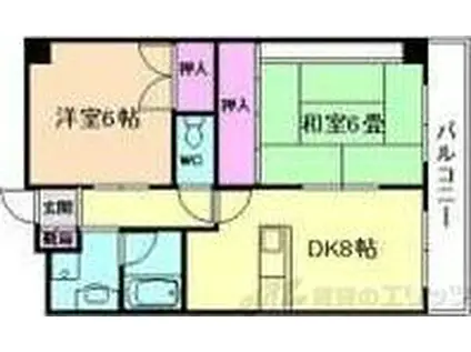 サン春日第2マンション(2DK/3階)の間取り写真