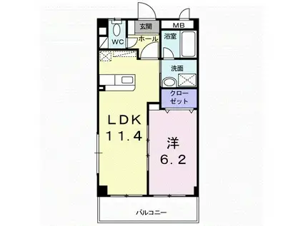 ブリッサ・テル(1LDK/1階)の間取り写真