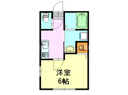 CLAIR SHIRAHATA(1K/2階)の間取り写真