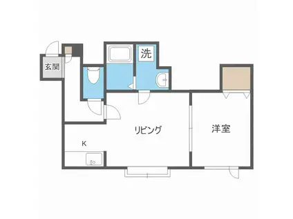 リッセ・I(1LDK/1階)の間取り写真