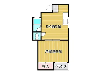 大正ハイツ502(1DK/5階)の間取り写真
