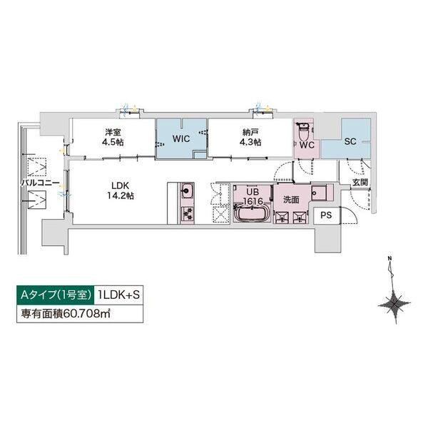 DRAW上本町(1SLDK/3階)の間取り写真