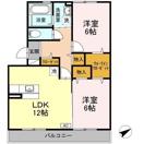 プロムナード三宅(2LDK/2階)の間取り写真