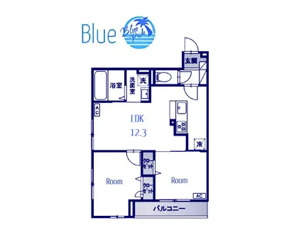 ファンウェーヴ湘南藤沢(2LDK/3階)の間取り写真