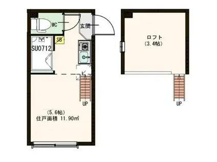 THREE FOREST西巣鴨(ワンルーム/1階)の間取り写真