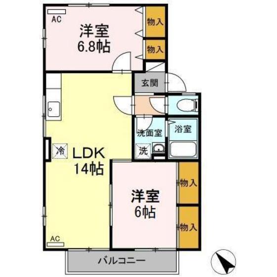 セジュールうえすぎ(2LDK/1階)の間取り写真