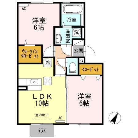 レスプランドル(2LDK/1階)の間取り写真