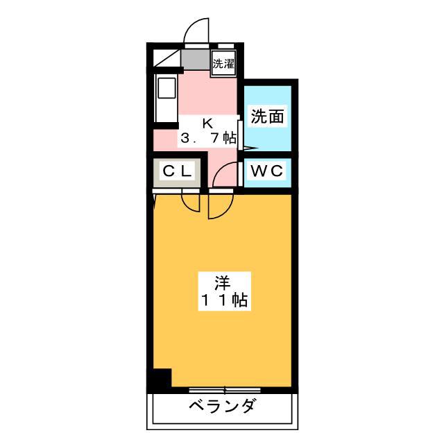 メゾン清里(1K/6階)の間取り写真
