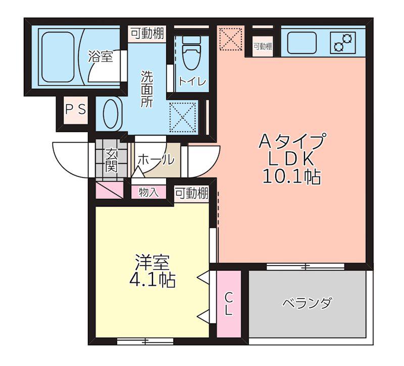 ウィステリア ヴェール(1LDK/5階)の間取り写真