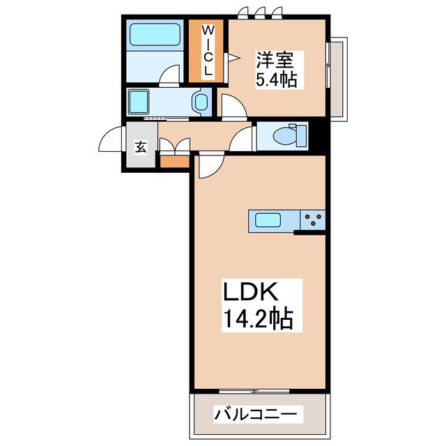 ソフィア国府公園(1LDK/3階)の間取り写真