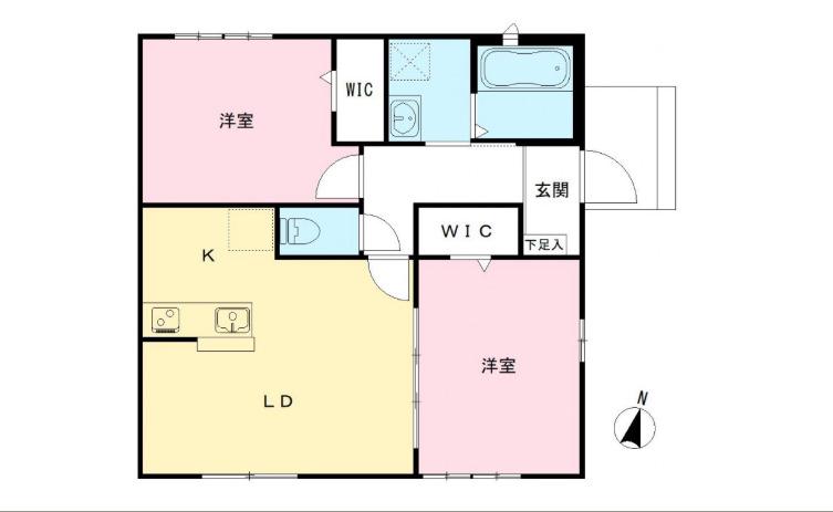 プラムコート(2LDK/1階)の間取り写真