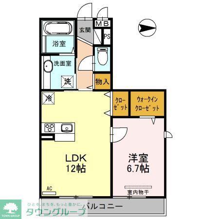 ジェンネット(1LDK/3階)の間取り写真