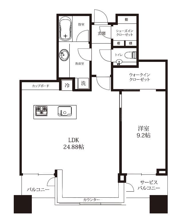 パークコート虎ノ門ATAGO TOWER パークコート虎ノ門愛宕タワー(1LDK/24階)の間取り写真
