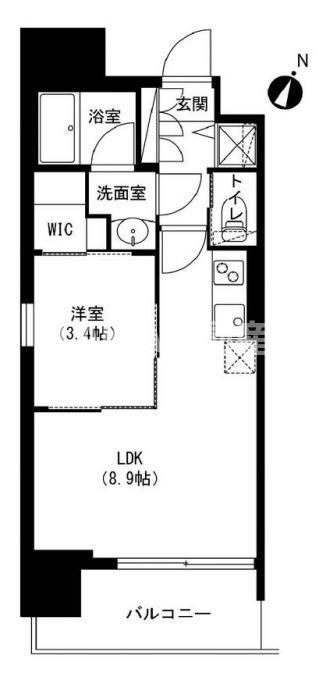 アーバネックス京橋(1DK/3階)の間取り写真