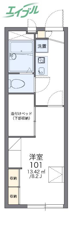 レオパレスドゥジェーム(1K/2階)の間取り写真