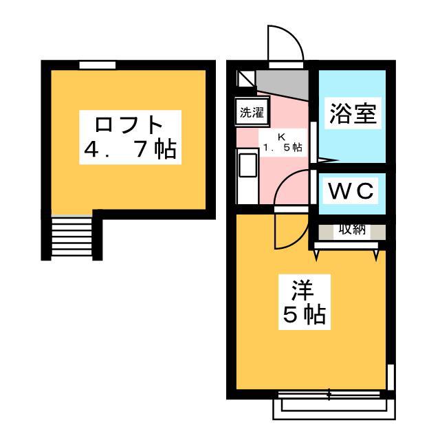クレッシェンド(1K/1階)の間取り写真