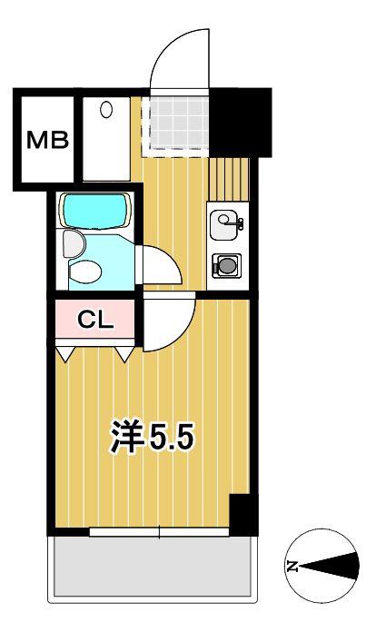 コンフォルト日立(1K/4階)の間取り写真