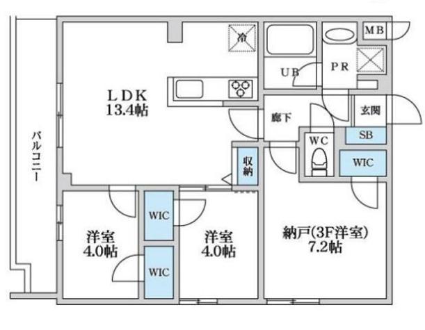 SーRESIDENCE富士見ヶ丘AFFORD(3LDK/3階)の間取り写真