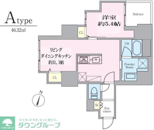 シュトラーレ本駒込(1LDK/7階)の間取り写真
