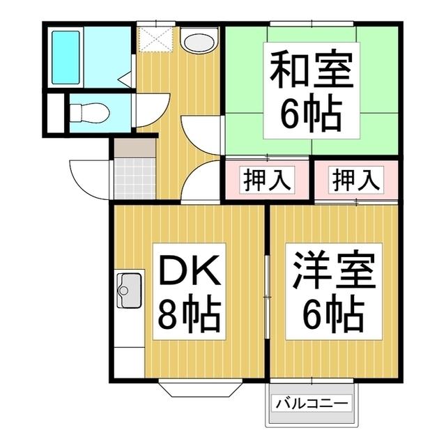 ハイツベルデ(2DK/2階)の間取り写真