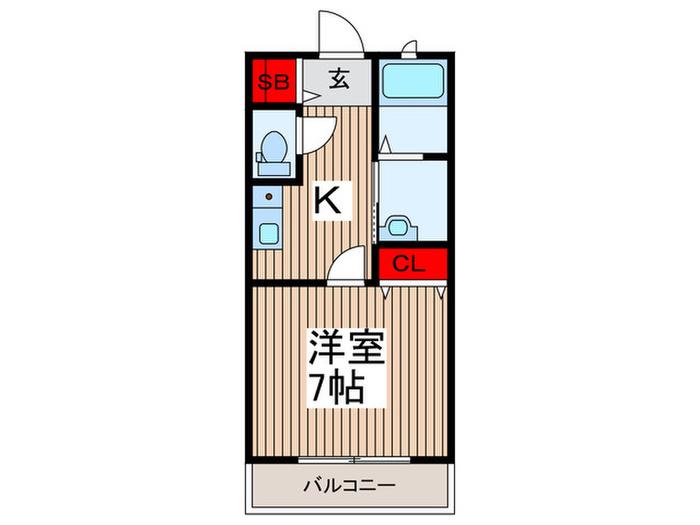 WING COURTII(1K/2階)の間取り写真