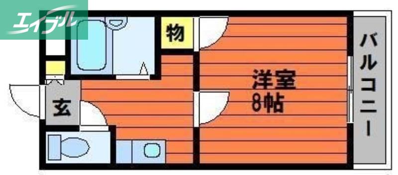 リバージュ浜(1K/4階)の間取り写真