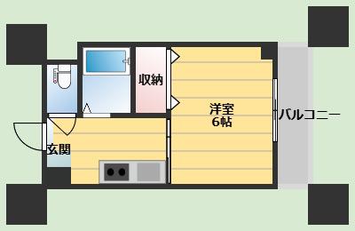 トマトハイツ(1K/3階)の間取り写真