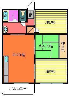 木瀬川リバーサイドマンション(3DK/3階)の間取り写真