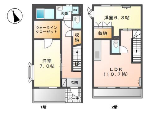 グレイスサンハイムII(2LDK/1階)の間取り写真