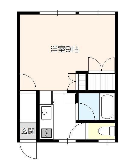 レジデンスE(1K/1階)の間取り写真