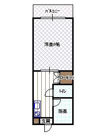 ロータリーマンション出口(1K/3階)の間取り写真