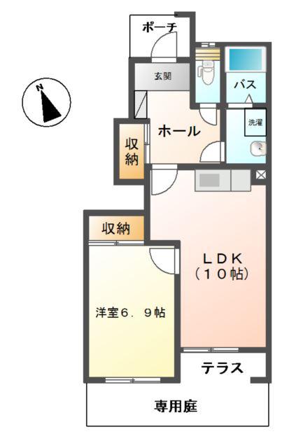 メゾン・ド・ミノリ(1LDK/1階)の間取り写真