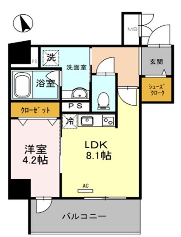 フォルテ福島(1LDK/5階)の間取り写真
