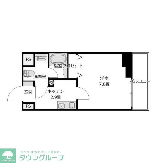 ASCENT Y 津田沼(1K/4階)の間取り写真