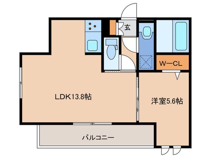 D-ROOM香椎駅東(1LDK/2階)の間取り写真