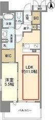 OPUS RESIDENCE SHINSAIBASHIサウス(1LDK/6階)の間取り写真