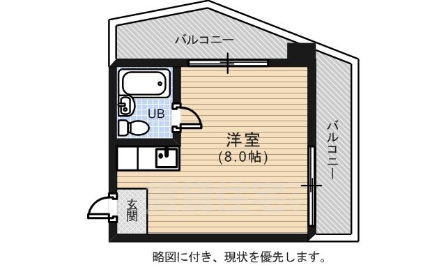 アスプロパラティ Ⅱ(ワンルーム/5階)の間取り写真