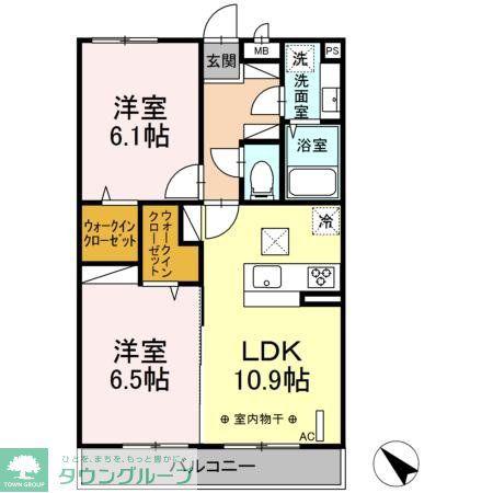 ブレッザ港南台(2LDK/1階)の間取り写真