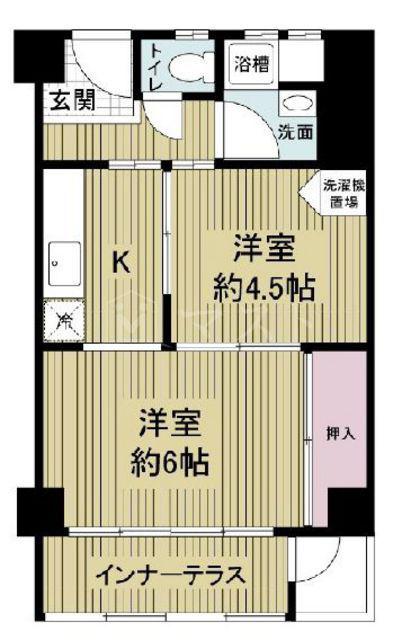 堀江テラス(2K/7階)の間取り写真