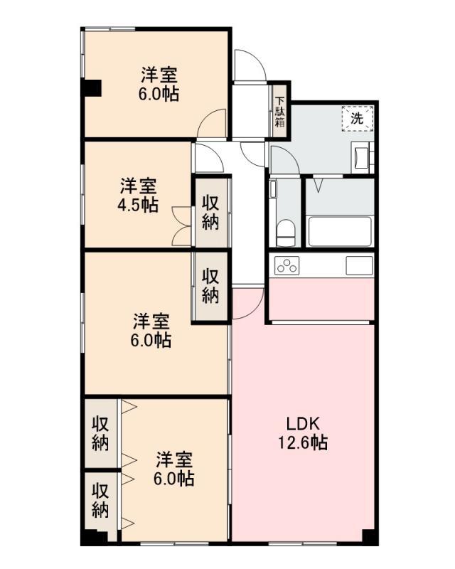 イトーピア高松(4LDK/8階)の間取り写真