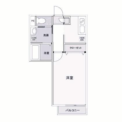 FOREST ウエスト(1K/2階)の間取り写真