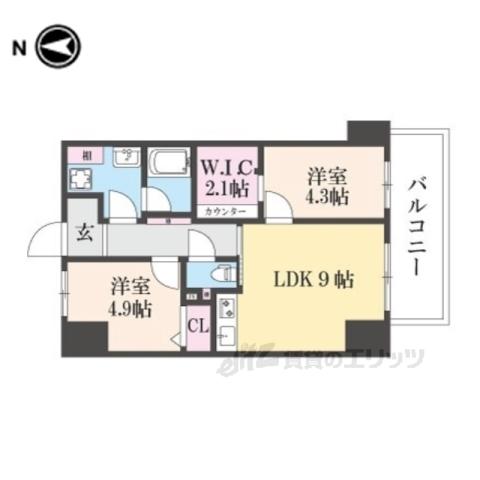ハイラインⅤ(1LDK/5階)の間取り写真