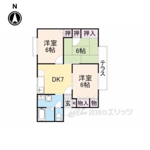 ガイア―ヒルズ1(3DK/1階)の間取り写真