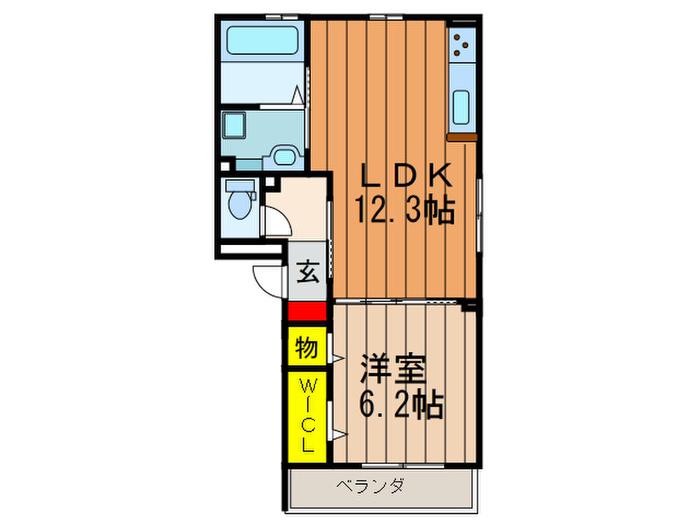 GLORY KOYAMAII(1LDK/1階)の間取り写真