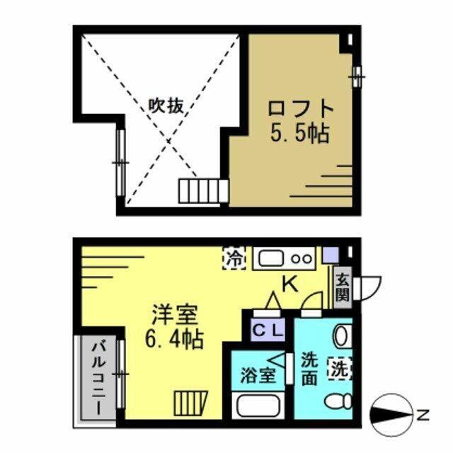ラヴェリテ検見川(ワンルーム/2階)の間取り写真
