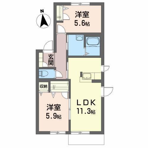 セルブラン(2LDK/1階)の間取り写真
