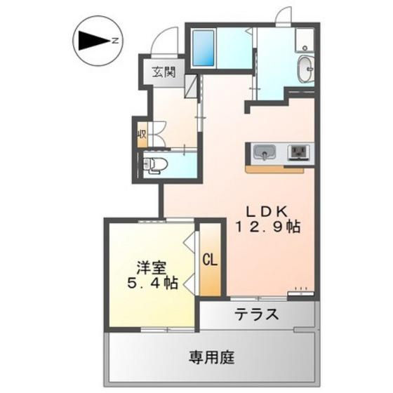 シルフィード.N(1LDK/1階)の間取り写真
