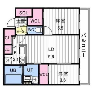 AORIO北大前(2LDK/4階)の間取り写真