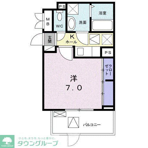オンブラージュ(1K/1階)の間取り写真